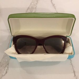 Kate Spade dark red sunglasses